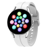 Smartwatch iSEN KS05, Ecran IPS HD 1.32inch, ECG, Ritm cardiac, Presiune sanguina, Glicemie, Oxigen, Apel Bluetooth, 185mAh (Argintiu/Alb)