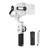 Stabilizator pentru telefoane mobile, Zhiyun Smooth 5S, cu trepied, lumina LED, 2600mAh (Alb)