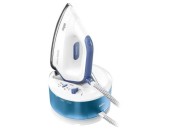 Statie de calcat Braun CareStyle Compact IS2143BL, 2400W, 6 bari, abur variabil 125g/min, jet de abur 420g/min, rezervor 1.5L, talpa EloxalPlus (Alb/Albastru)