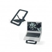 Suport ergonomic pentru laptop Leitz Ergo Slim, ajustabil, aluminiu, reciclabil, gri-cărbune