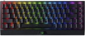 Tastatura Gaming Mecanica Razer BlackWidow V3 Mini HyperSpeed, Switchuri Razer Green, RGB LED, Wireless HyperSpeed, format 65%, Layout US (Negru)