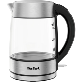 Tefal Fierbator Tefal Glass KI772D38, capacitate 1.7L, putere 2200W, argintiu&negru