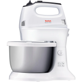 Tefal Mixer cu bol Tefal Quick Mix HT312138, 300W, 5 viteze, Functie Turbo, Bol inox 3.5L, Alb