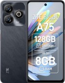 Telefon Mobil ZTE Blade A75 4G, Procesor Unisoc T606 Octa-Core, IPS LCD Capacitive touchscreen 6.6inch, 4GB RAM, 128GB Flash, Camera 50MP, 4G, Wi-Fi, Dual Sim, Android (Negru)