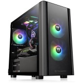 Thermaltake Carcasa Thermaltake V150 Tempered Glass, Mini Tower, fara sursa, mATX, Black