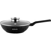 Tigaie wok cu capac marmorata, 28 cm Herzog HR 2617