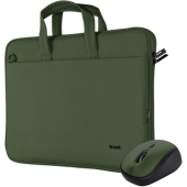 Trust Kit Husa Trust Bologna pentru laptop de 16inch, Green + Mouse, USB Wireless, Verde