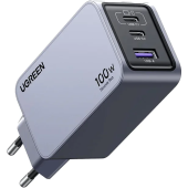 Ugreen Incarcator retea Ugreen Nexode Pro 100W, GaN Mini, 2x USB-C, 1x USB-A, cu cablu USB-C inclus, Gri