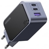 Ugreen Incarcator UGREEN Nexode Air, 65 W, 2 x USB-C,1 x USB- A, Fast Charger GaN, Gri