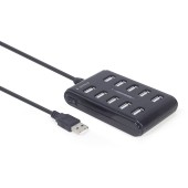 UHB-U2P10P-01 10-port USB 2.0 hub, black