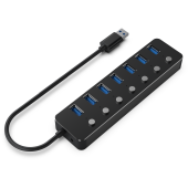 UHB-U3P7P-01 7-port USB 3.1 (Gen 1) with switches, black