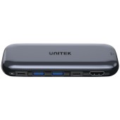 UNITEK H6 Storage 6-în-1 USB-C M.2 SSD Hub de stocare cu date de 10 Gbps, HDMI și PD 100 W