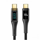 Usams Cablu Digital Type-C la Type-C Fast Charger, PD, 100W, 1.2m, Transparent / Negru