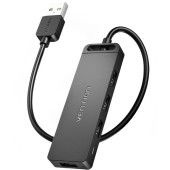 USB 2.0 cu 4 porturi și adaptor de alimentare CHMBF 1m Negru