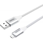 USB 2.0 Male tip A - microUSB 2.0 Male tip B, 1m, argintiu