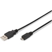 USB 2.0 Male tip A - microUSB 2.0 Male tip B, 3m, negru