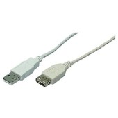 USB 2.0 Male tip A - USB 2.0 Female tip A, 2m, gri