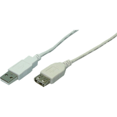 USB 2.0 tip A Male - USB 2.0 tip A Female, 3m, Gri