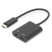 USB 3.1 Type C Gen.2 SuperSpeed+ 10Gbps Mini Jack 3.5mm + Type USB C black