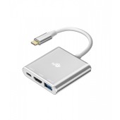 USB C 3w1 - HDMI, USB, PD silver