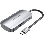 USB-C to 3x USB3.0, SD, TF, PD 0.15m TNHHB, gray