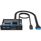 USB-HUB+cititor de carduri Multi Front Panel, Type-C USB 