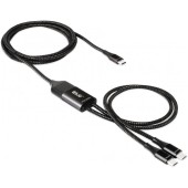 USB Typ C > 2x Typ C 1,83m 100W St/St