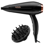 Uscator de par BaByliss Turbo Shine D570DE, 2200 W, 2 trepte de viteza, 3 trepte de temperatura, Negru