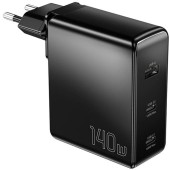 Wall charger, Essager, ECT2CA-MQB01-Z, 2xUSB-C, USB-A, 140W (black)