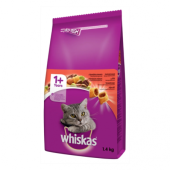 Whiskas Adult, hrana uscata pentru pisici, Vita si Ficat, 1.4 kg