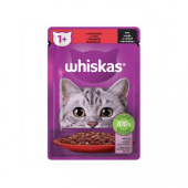 Whiskas Adult, plic hrana umeda pentru pisici, vita in aspic, 85 gr