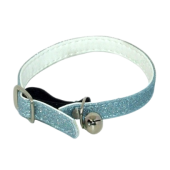 Zgarda piele caini chinga elastica si lucios cu clopotel 1x30 cm