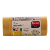 Zorex, saci menajeri galbeni LDPE, 35 L, 15 buc/rola
